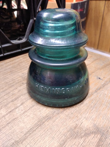 Vtg Hemingray No 42 Dark Green Emerald Glass Insulator