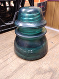 Vtg Hemingray No 42 Dark Green Emerald Glass Insulator