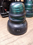 Vtg Hemingray No 40 Dark Green Emerald Glass Insulator with Bubbles and Swirls