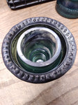 Vtg Hemingray No 40 Dark Green Emerald Glass Insulator with Bubbles and Swirls