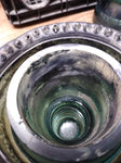 Vtg Hemingray No 40 Dark Green Emerald Glass Insulator with Bubbles and Swirls