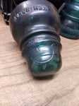 Vtg Hemingray No 40 Dark Green Emerald Glass Insulator with Bubbles and Swirls