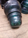 Vtg Hemingray No 40 Dark Green Emerald Glass Insulator with Bubbles and Swirls
