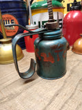 Vtg Eagle Rainbow 10 Ounce Blue Squeeze Pump Oiler Working!