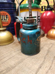 Vtg Eagle Rainbow 10 Ounce Blue Squeeze Pump Oiler Working!