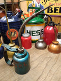 Vtg Eagle Rainbow 10 Ounce Blue Squeeze Pump Oiler Working!