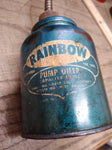Vtg Eagle Rainbow 10 Ounce Blue Squeeze Pump Oiler Working!