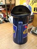 Vtg 1 Half Gallon Blue Sunoco Label Pour Spout Funnel Oil Can