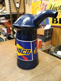 Vtg 1 Half Gallon Blue Sunoco Label Pour Spout Funnel Oil Can