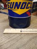 Vtg 1 Half Gallon Blue Sunoco Label Pour Spout Funnel Oil Can