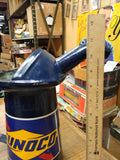 Vtg 1 Half Gallon Blue Sunoco Label Pour Spout Funnel Oil Can