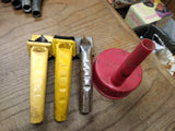 Vtg 4 Piece Service Station Automotive Garage Oil Can Pour Filler Spout Lot