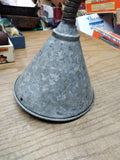 Vtg Service Station Galvanized Metal Oil Funnel Gooseneck Flex Hose Primitive