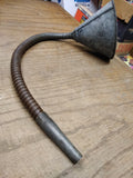 Vtg Service Station Galvanized Metal Oil Funnel Gooseneck Flex Hose Primitive