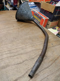 Vtg Service Station Galvanized Metal Oil Funnel Gooseneck Flex Hose Primitive
