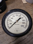 Vtg Marshalltown Stedigage 0-1000 PSI Oil Filled Pressure Gauge 4"