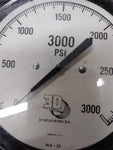Vtg 3D Instruments Inc 0-3000 PSI Pressure Gauge 4.5"