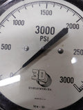 Vtg 3D Instruments Inc 0-3000 PSI Pressure Gauge 4.5"