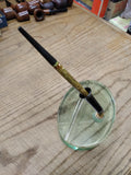 Vtg Sheaffers White Dot Lifetime Fountain Pen Desk Set Green Glass Base Nice Nib