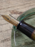 Vtg Sheaffers White Dot Lifetime Fountain Pen Desk Set Green Glass Base Nice Nib