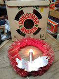 Vtg World Wide Decorative Lites Electric Window Christmas Wreath Lights Up w/Box
