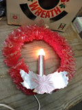 Vtg World Wide Decorative Lites Electric Window Christmas Wreath Lights Up w/Box