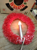 Vtg World Wide Decorative Lites Electric Window Christmas Wreath Lights Up w/Box
