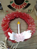 Vtg World Wide Decorative Lites Electric Window Christmas Wreath Lights Up w/Box