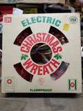 Vtg World Wide Decorative Lites Electric Window Christmas Wreath Lights Up w/Box