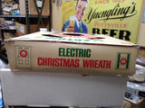 Vtg World Wide Decorative Lites Electric Window Christmas Wreath Lights Up w/Box