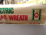 Vtg World Wide Decorative Lites Electric Window Christmas Wreath Lights Up w/Box