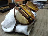 Vtg Yellow Tint Fold up Pocket Motorcycle Riding Protective Vented Goggles