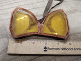 Vtg Yellow Tint Fold up Pocket Motorcycle Riding Protective Vented Goggles