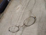 Vtg Antique Gold Filled Wire Rim Oval Glass Prescription Lens Eye Glasses Nice!