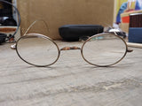 Vtg Antique GFI Gold Filled Full Wire Rim Oval Prescription Lens Eye Glasses!
