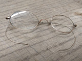 Vtg Antique GFI Gold Filled Full Wire Rim Oval Prescription Lens Eye Glasses!