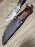 Vtg Marbles Gladstone Mich Fixed Blade Hunting Knife Leather Handle Sheath 1916!