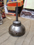 Vtg Thumb Pump Hand Oiler Silver Working Great Shape!