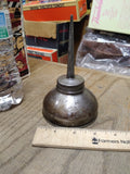 Vtg Thumb Pump Hand Oiler Silver Working Great Shape!