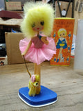 Vtg 1960's Dee Bee Co Leslie & Fifi Doll Set Yellow Hair Made In Japan Orig Box!