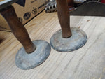 Vtg Antique Pair of Hog Pig Scrapers Double Ended Primitive Candle Holders