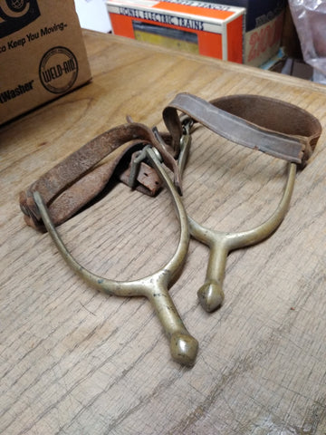 Vtg Antique WWI U.S. A.B. August Bauermann Cavalry Officer Horse Riding Spurs