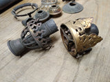 Vtg Antique Gas Wall Ceiling Lamp Light Parts Lot Mantle Burners Fixtures Brass