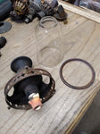 Vtg Antique Gas Wall Ceiling Lamp Light Globe Burner Fixture Brass Parts Lot