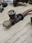 Vtg Antique Gas Wall Ceiling Lamp Light Burner Fixture Brass Hardware Parts Lot