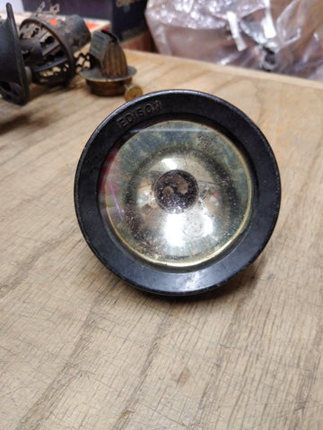 Vtg Antique Edison Electric Coal Miners Head Lamp Work Light Bakelite Parts Lot