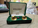 Vtg 2 Pc Set Cufflink Tie Clip Lot Swank Moon Stone Gentry Garnet Original Boxes