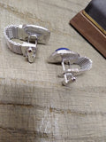 Vtg 2 Pc Set Cufflink Tie Clip Lot Swank Moon Stone Gentry Garnet Original Boxes