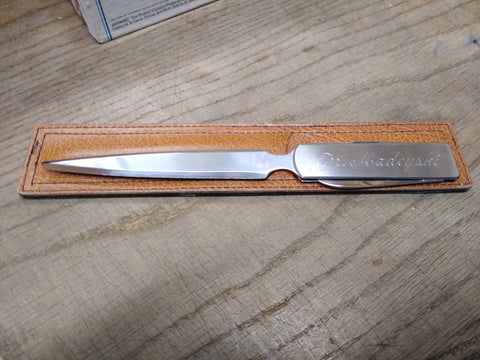 Vtg Letter Opener Multi Tool Made in Japan Stainless Steel Scissors Knife Sheath