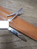 Vtg Letter Opener Multi Tool Made in Japan Stainless Steel Scissors Knife Sheath